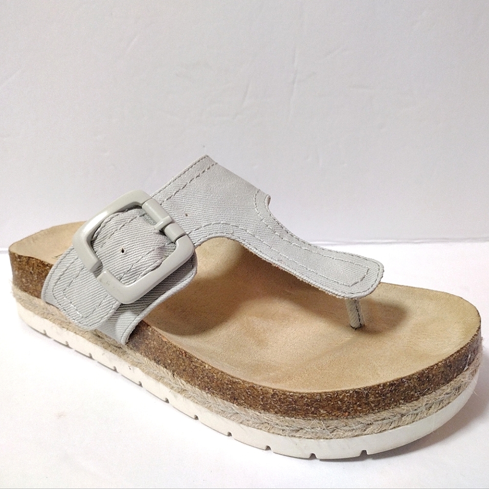 Bjorndal Penelope Footbed Women's T-Strap Slip-On Thong Espadrille Cork Sandal 7